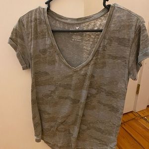 Camo V-Neck Tee